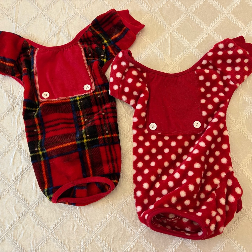 Fleece Red Plaid Dog pjs